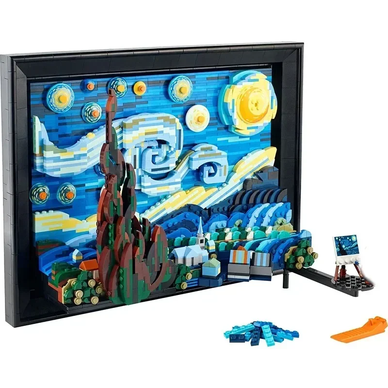 

2316PCS Ideas Vincent Van Gogh The Starry Night Painting Building Blocks Art Craft Assemble Bricks Toys Gift For Adult Kids