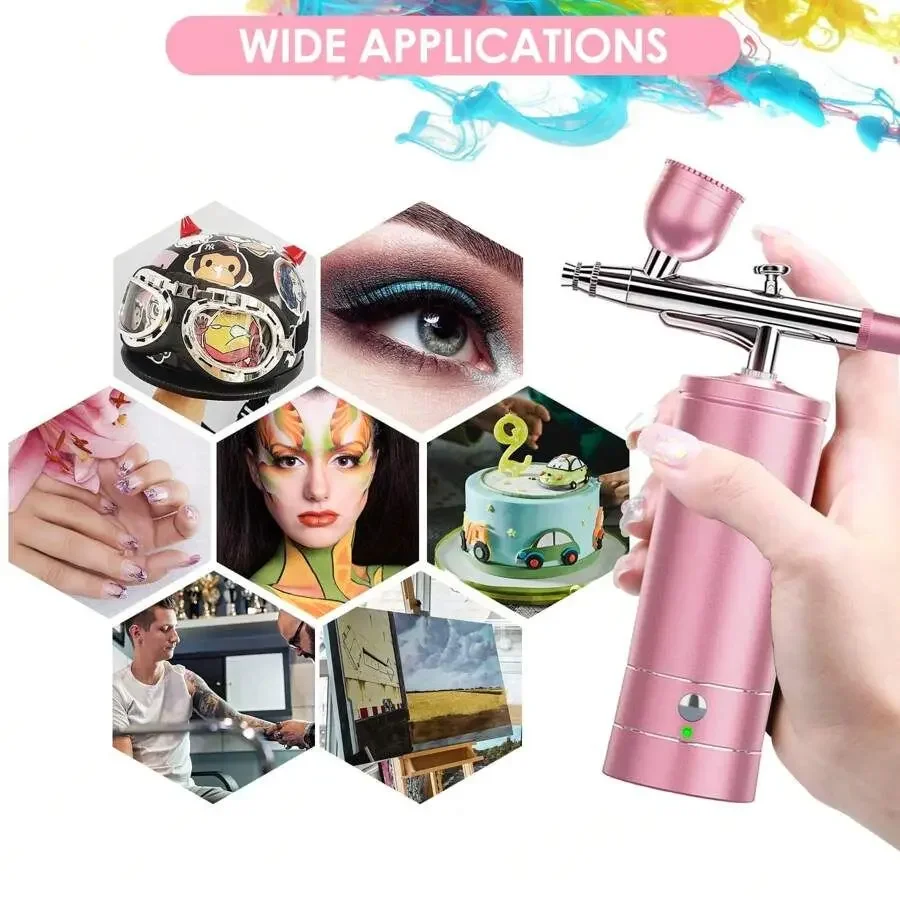 

Airbrush Rechargeable Cordless Airbrush-Kit Compressor - 30PSI High Pressure Airbrush Gun with Hose Wireless Air Brush for Model