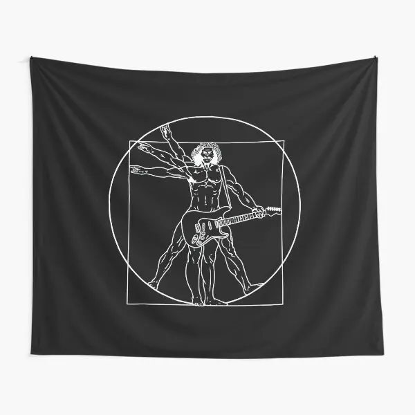 Vitruvian Man Guitar Da Vinci  Tapestry Towel Yoga Decoration Beautiful Colored Bedroom Art Mat Printed Room Blanket Home