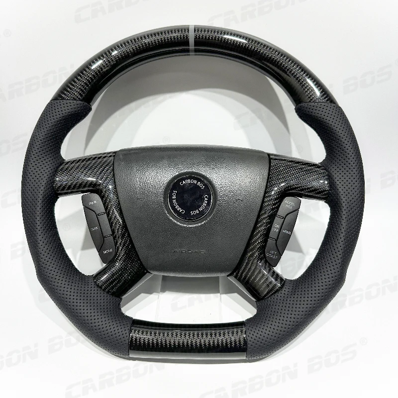 

Carbon Bos for Chevrolet Silverado Steering Wheel Black Carbon Fiber Perforated Leather for Chevrolet Classic New Design Car Old