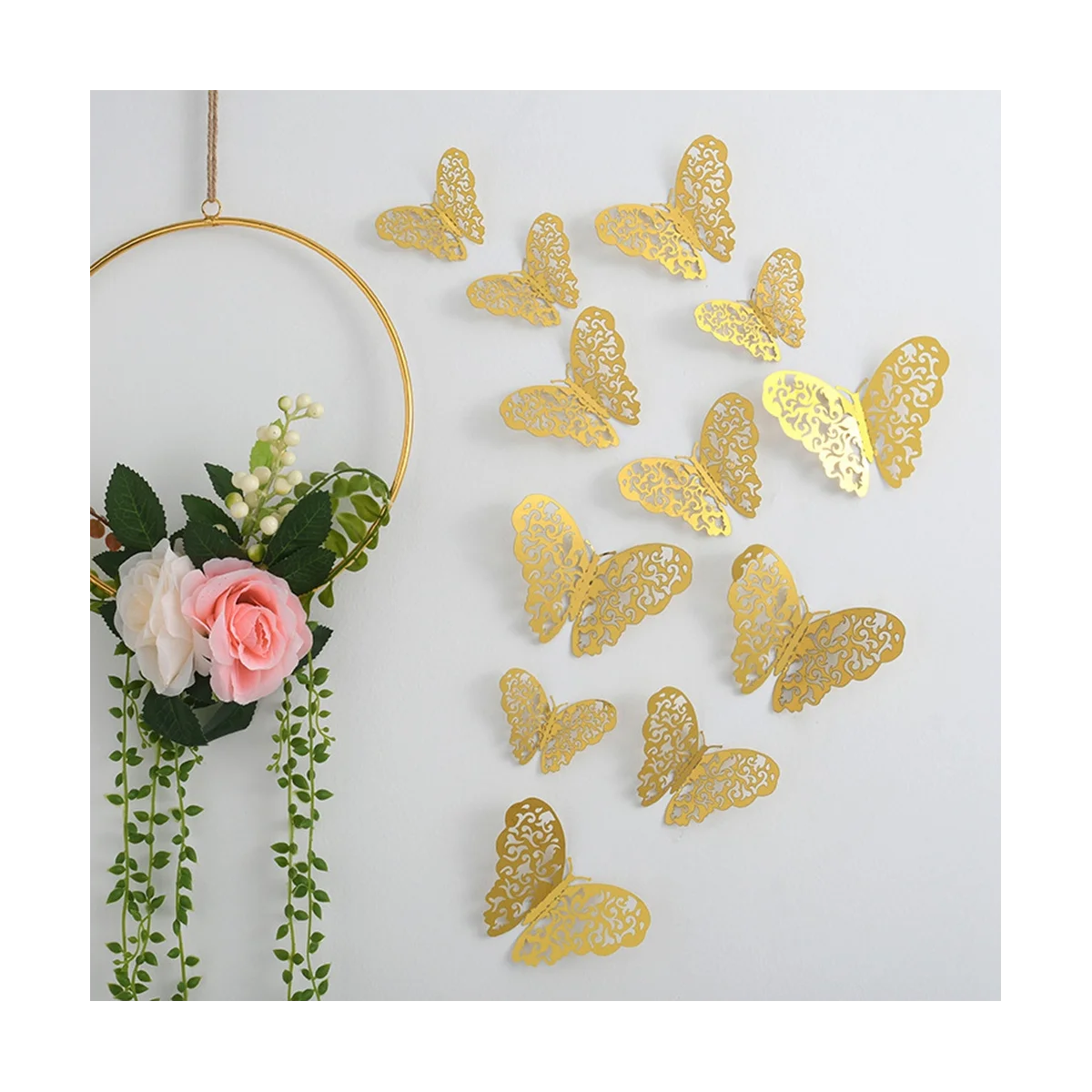 72 Pcs Butterfly Party Decor for Crafts,3 Sizes 3 Colors 2 Styles,3D Butterfly Wall Decor,Wall Stickers House Decor