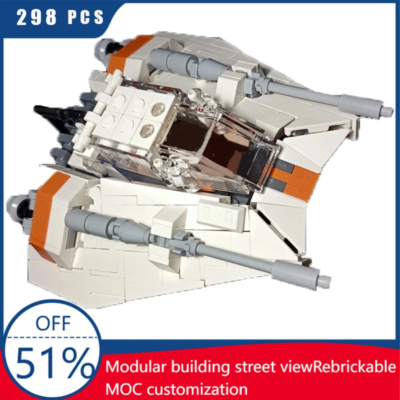 

298 PCS MOC Star Battle Mini Snowspeeder Model Building Blocks Bricks DIY Creative Assembly Educational Toys For Children's Gift