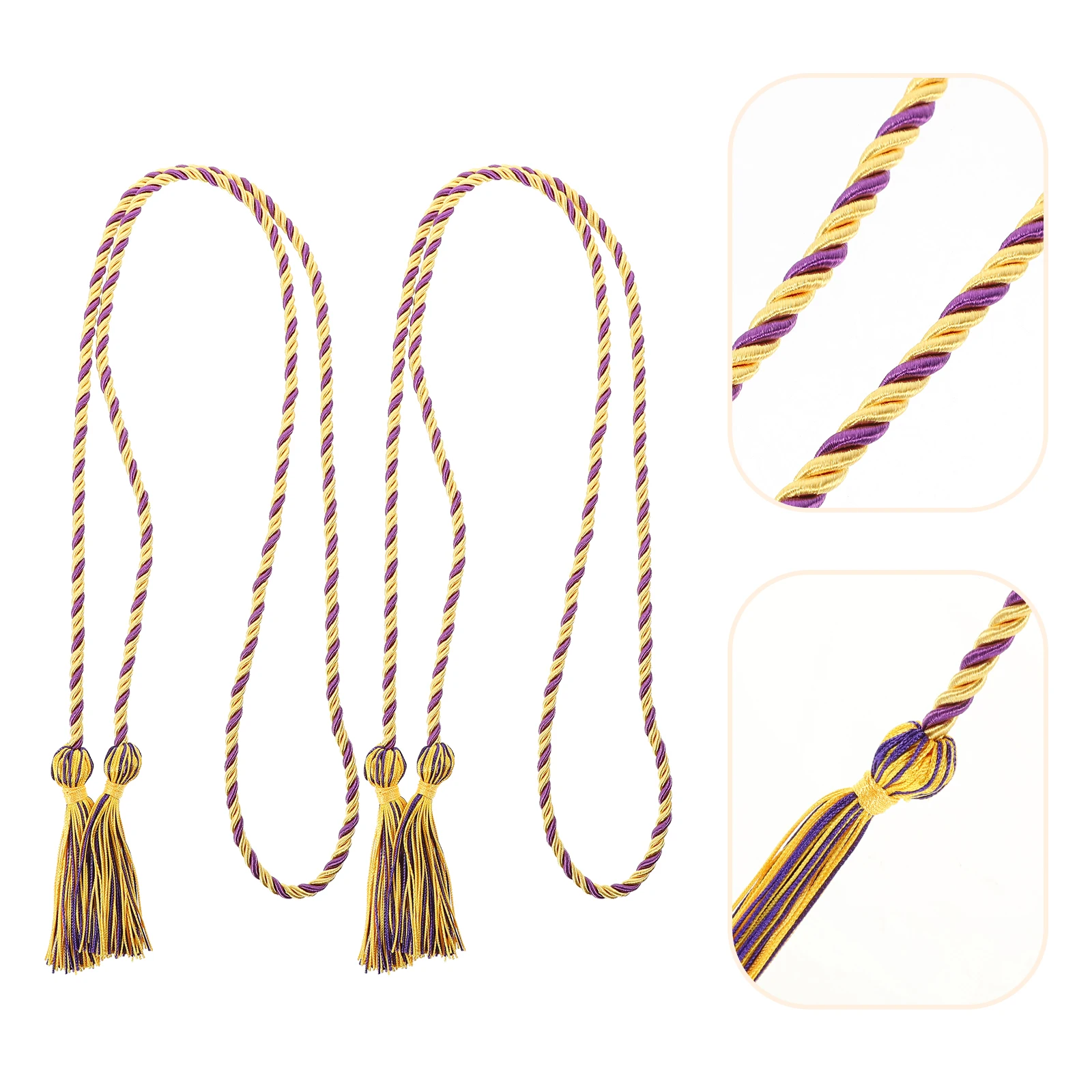 

4 Pcs Decorate Bachelor's Degree Tassels Men and Women Fringe Polyester Honor Cords for Graduation Students Braided