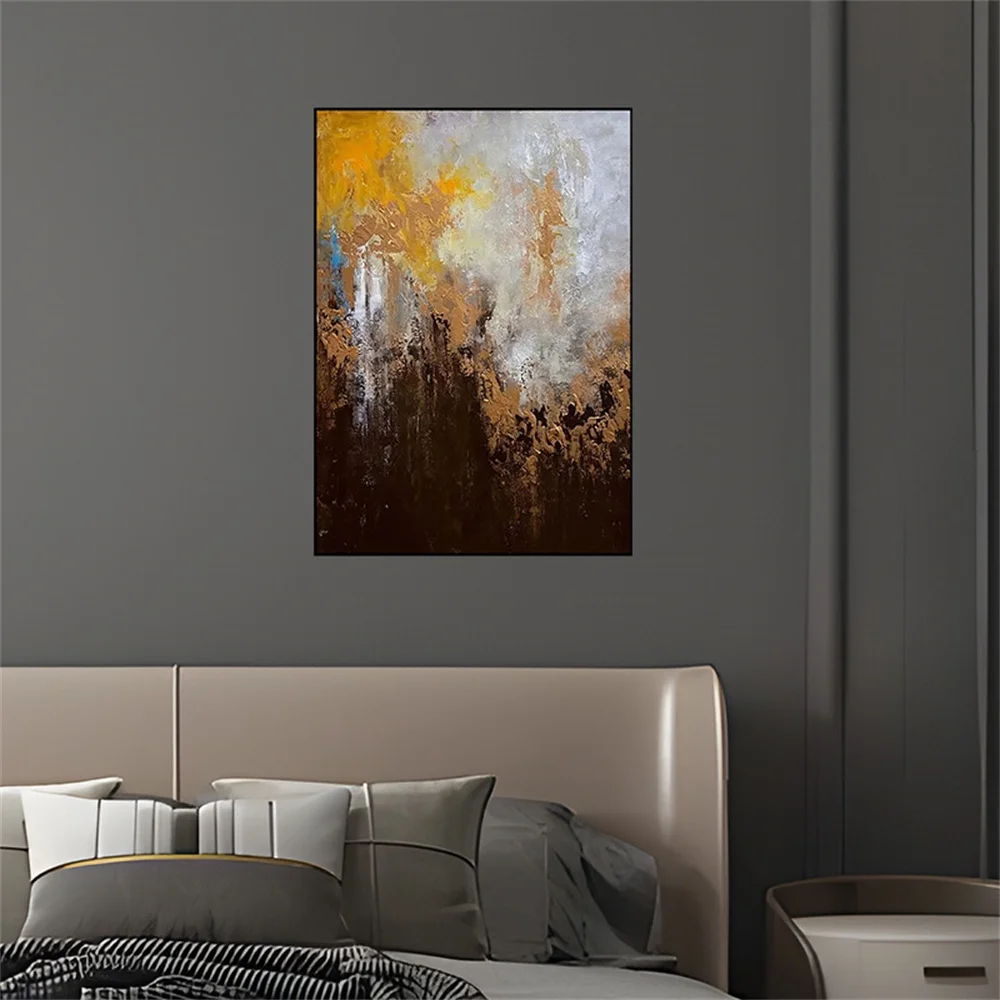 100% رسمت باليد لوحات زيتية حديثة على قماش مجردة راقصة جدار الفن لغرفة المعيشة ديكور المنزل المشارك الذهب محكم جدارية