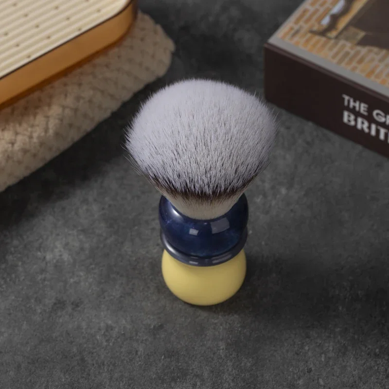 YAQI 26mm Bingcha ( Iced tea) Hi-Res Knot Synthetic Hair Mens Wet Shaving Brush professional Vegan grooming brush
