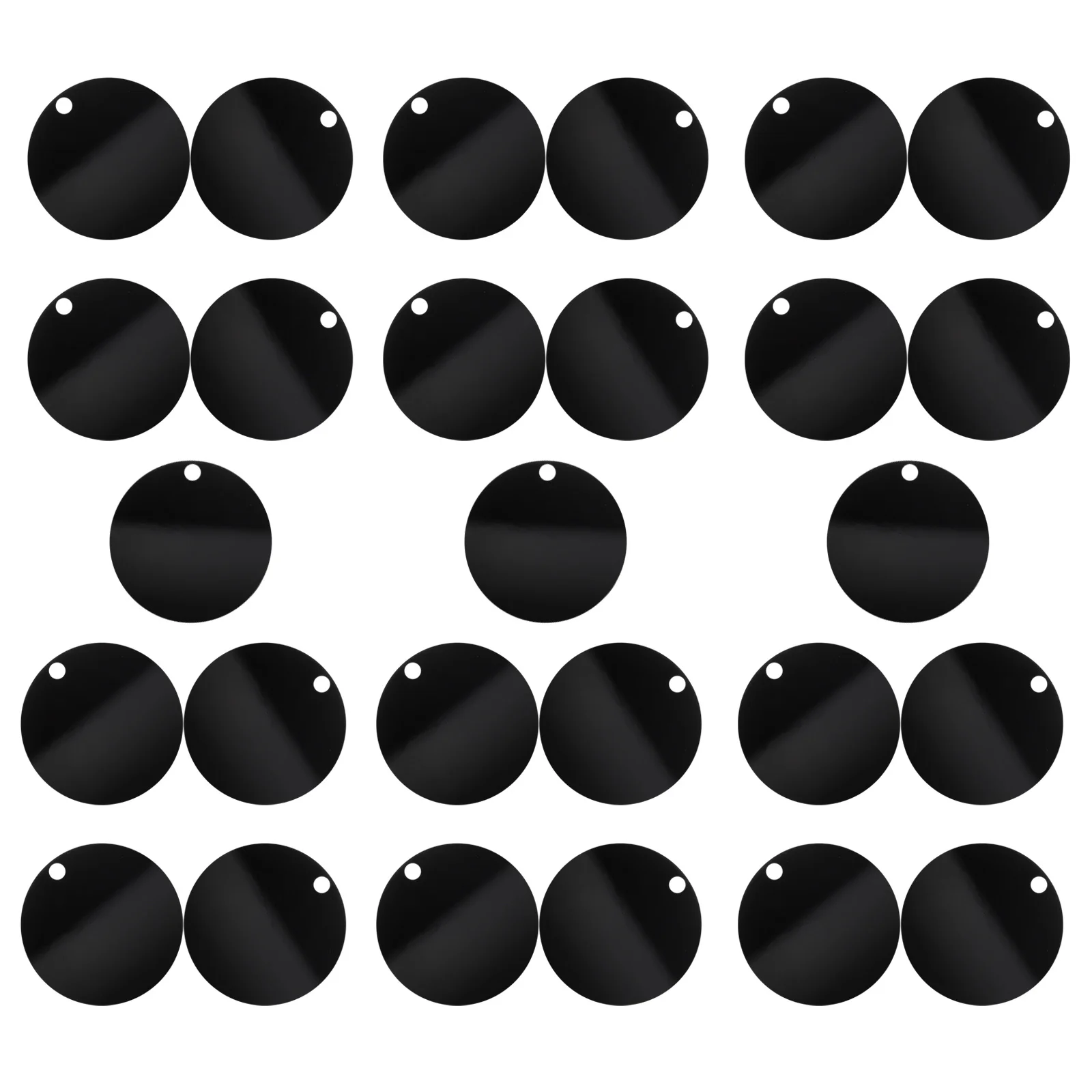 

30 Pcs Round Clear Disc Ornaments Mini Keychains Painting Blanks Small Keyring Heat Transfer Engravable