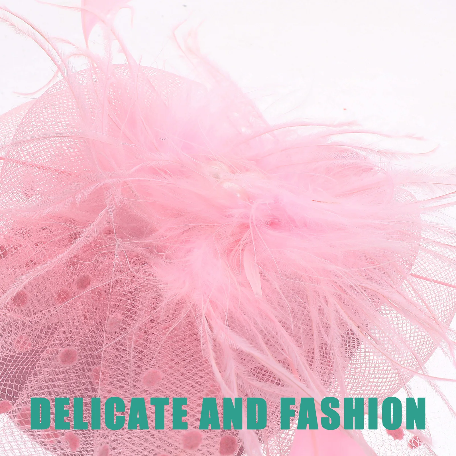 

Tea Party Headdress Women Fashionable Fascinator with Plumage Decor Comfortable Lightweight Wear for Cosplay Performance Photo