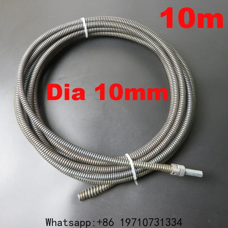 

10 Meter Dia 10mm Kitchen Toilet Sewer Blockage Tool Pipe Dredger Drains Dredge Drill Powered Extension Drain Cleaner Springs