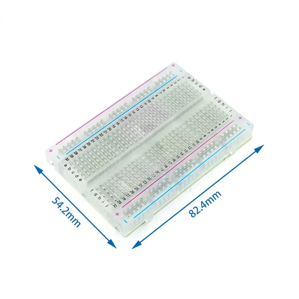 Breadboard branco transparente sem solda, placa do teste do PWB, 830 ou 400 pontos, 830 ou 400 furo, DIY, 1Pc