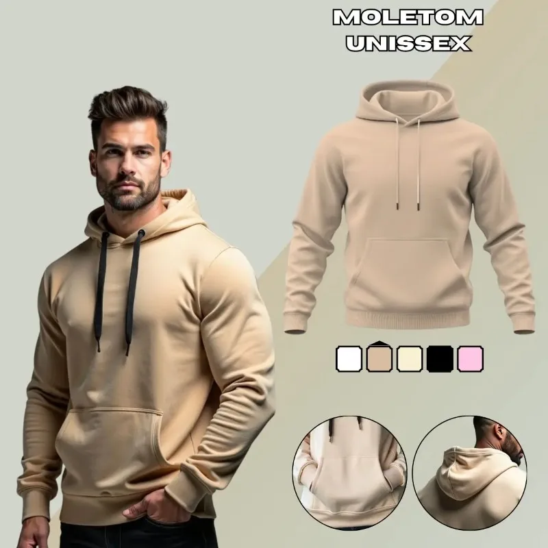 

Kangaroo Sweatshirt Straight Blouse Cotton Flaneled Front Pocket Austavel Hoodie Fashion MLT01-LISO