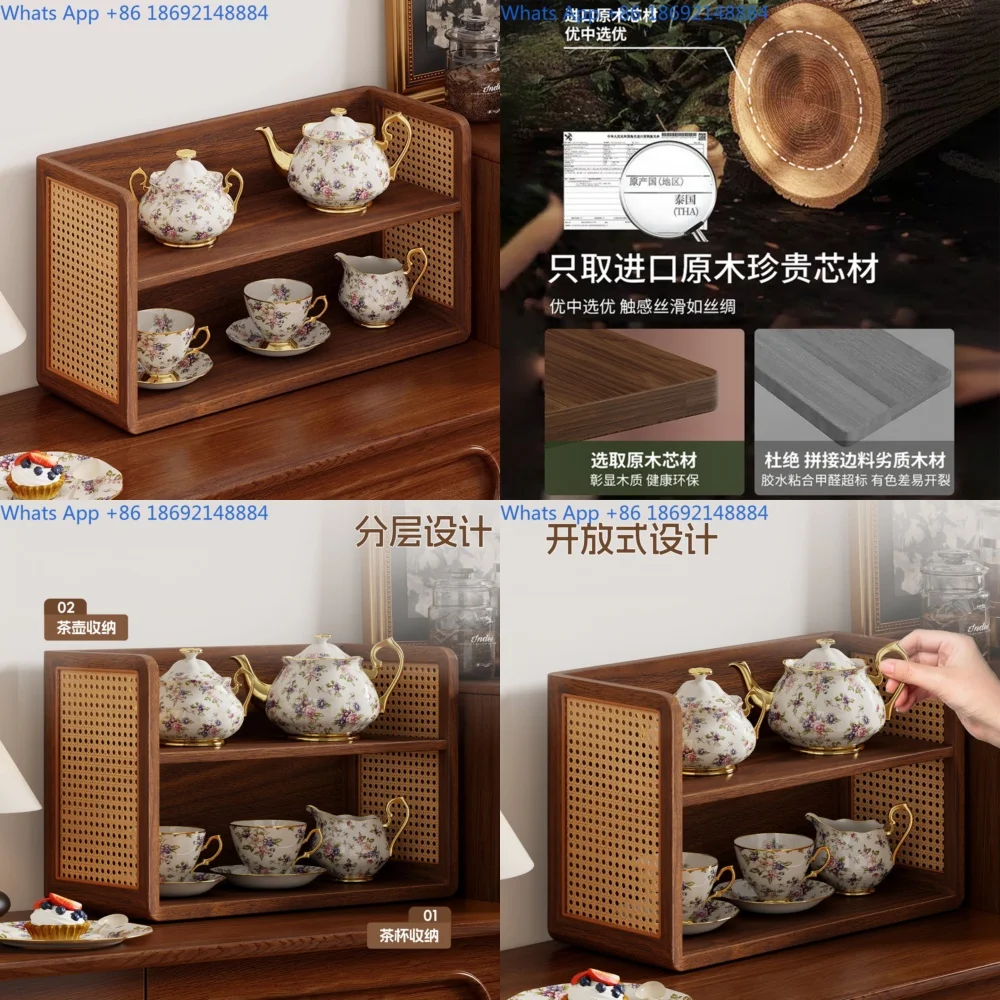 

Wooden Cup Holder for Table Storage Rack for Mugs Cups and Coffee Cups Kitchen Organizer for Dining Room or Sideboard