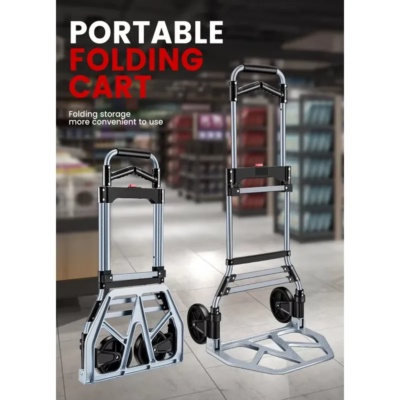 Heavy Duty Industrial Portable Folding Hand Truck Aluminum & Iron Trolley Multi-Purpose Barrow Sack Storage Shopping