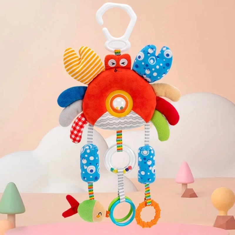 Culla girevole in morbido peluche con campanelli musicali per lo sviluppo del tracciamento visivo e il giocattolo educativo A2UB