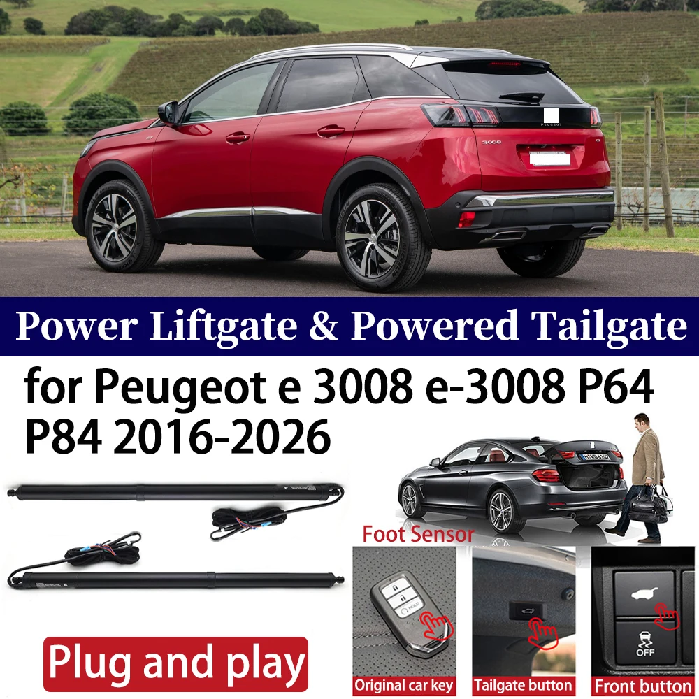 

ZhuCamX for Peugeot e 3008 e-3008 P64 P84 2016-2026 Car Power Liftgate Automatic One-Click Powered Tailgate Strut Plug＆ play