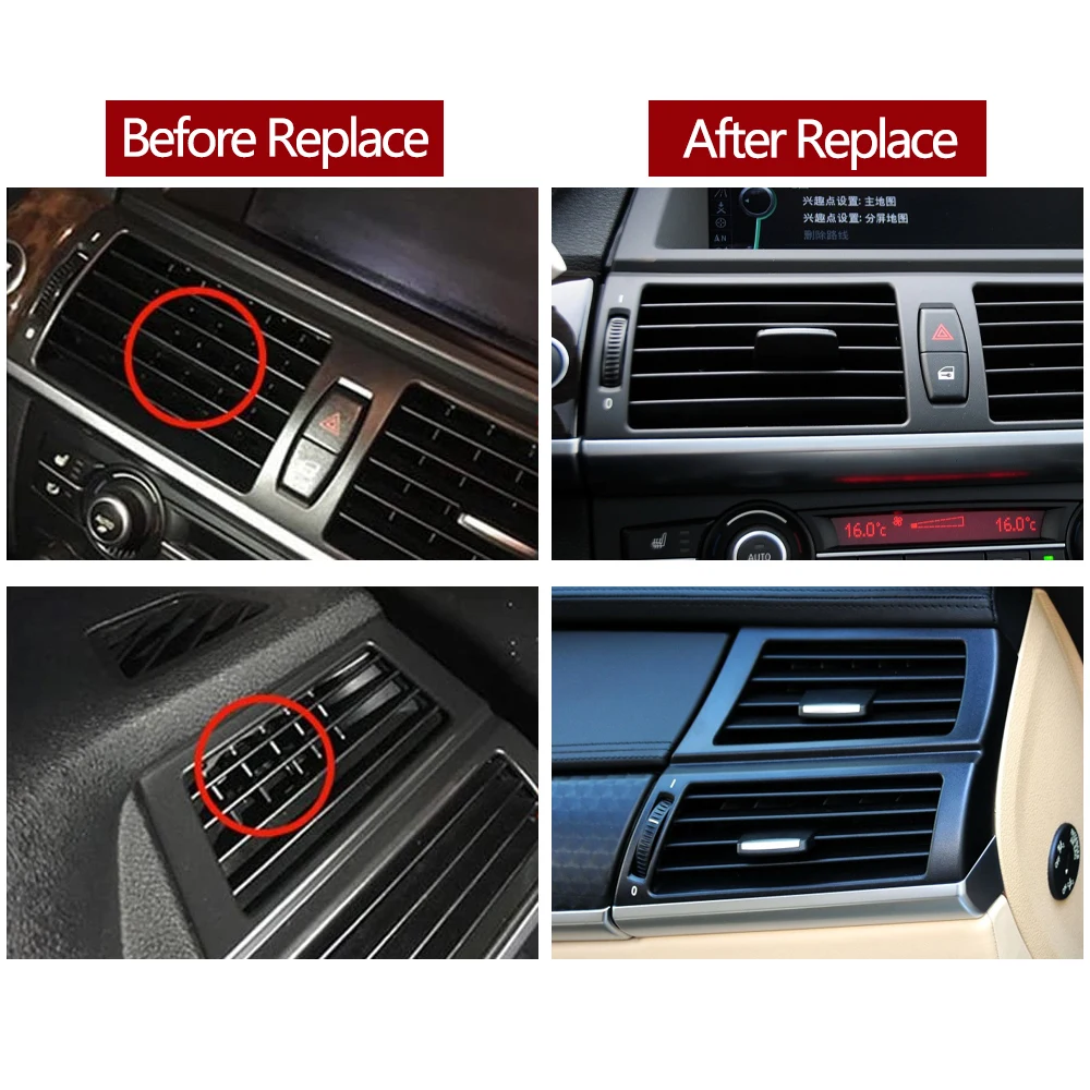 Front Rear Fresh Air Conditioning AC Vent Grille Slider Clip Repair Kit For BMW X5 X6 E70 E71 E72 2007-2014