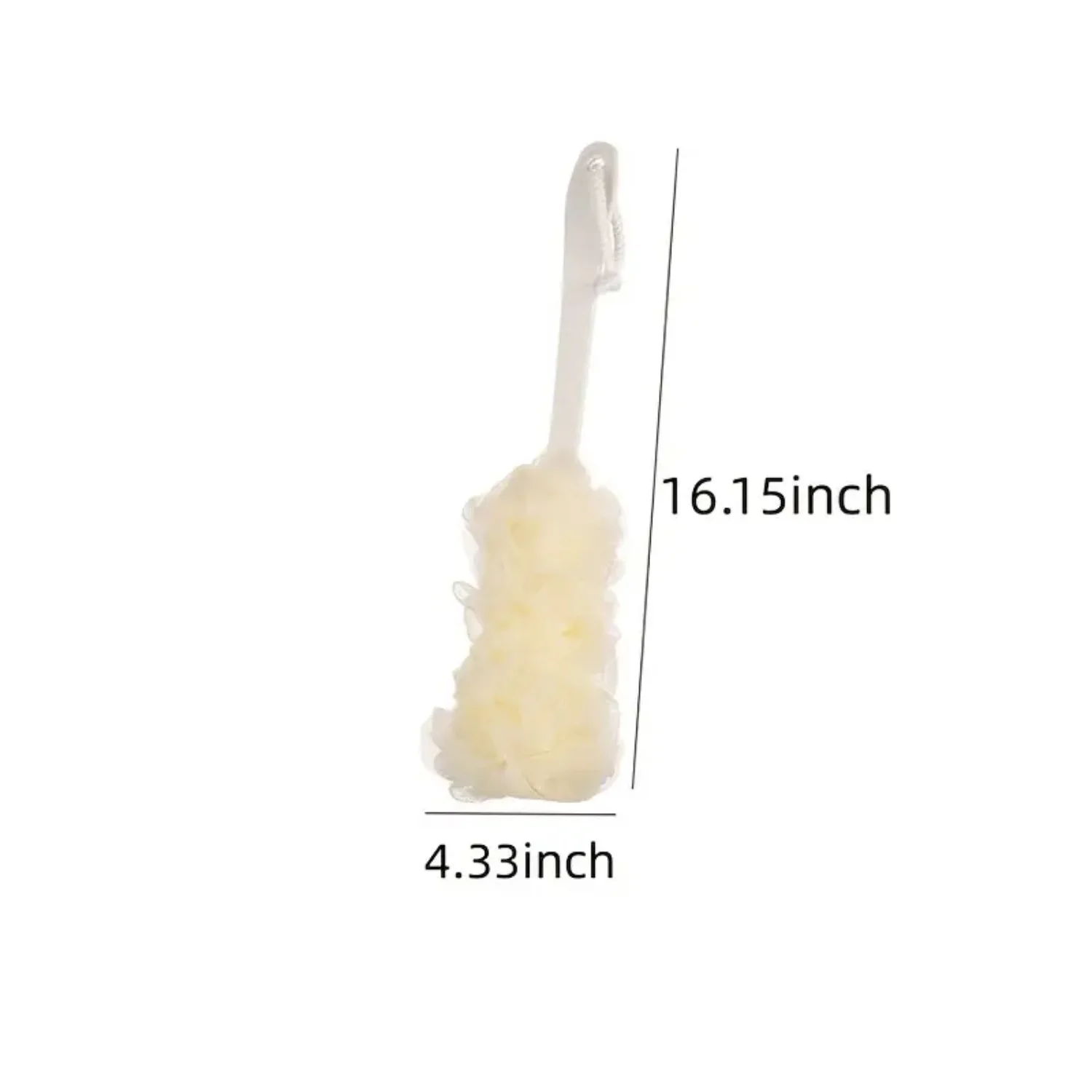 각질 제거 마사지를 위한 메쉬 스크러버가 있는 긴 손잡이 샤워 브러시 수세미 스폰지 - 바디 백 피부용 목욕 액세서리