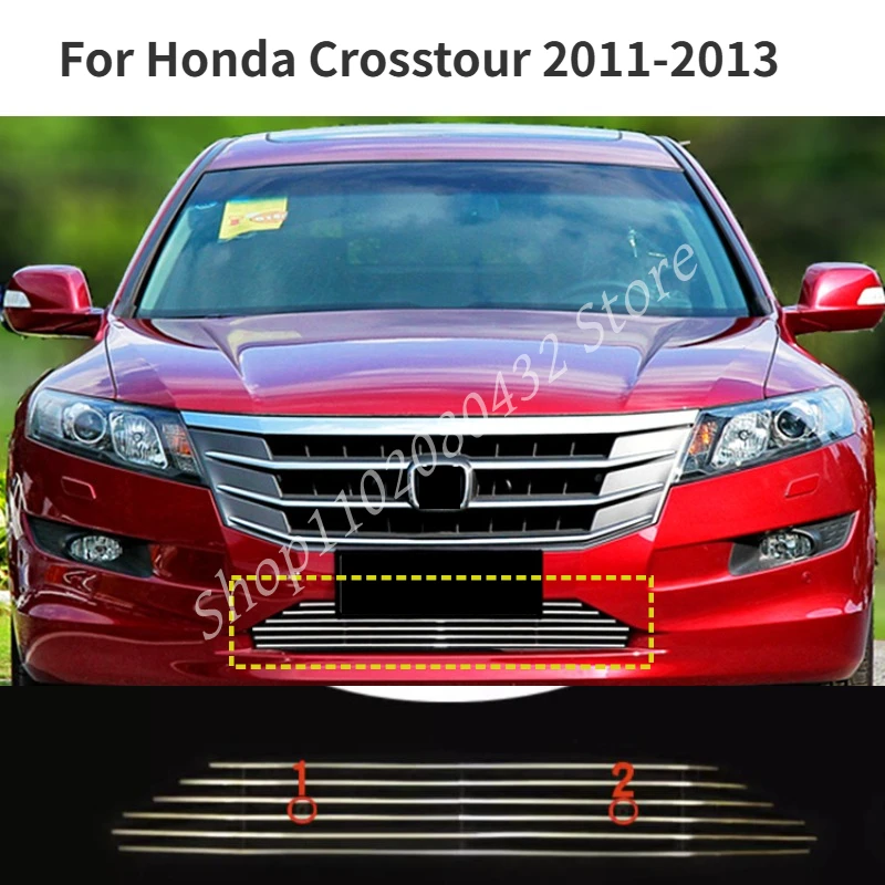 For Honda Crosstour 2011-2013 High Quality Stainless Steel Front Grille Around Trim Racing Grills Trim Body Kit