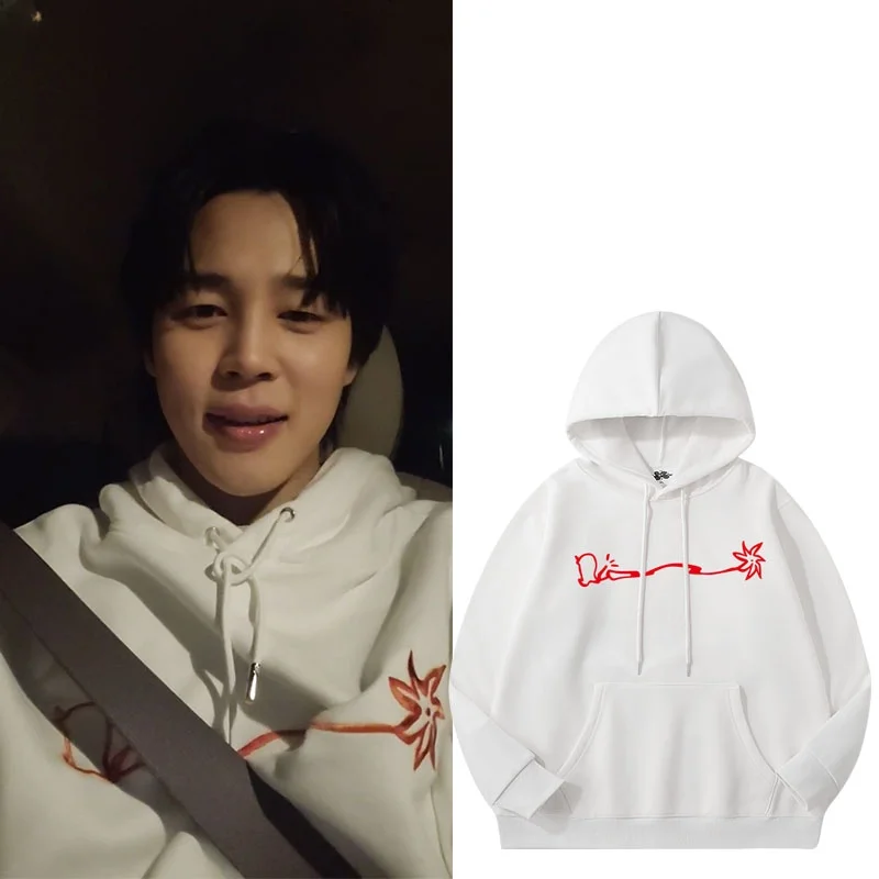

Мужская свободная толстовка Jimin с длинным рукавом, хлопковая, модная, с капюшоном, повседневная, с принтом, молодежная, стильная