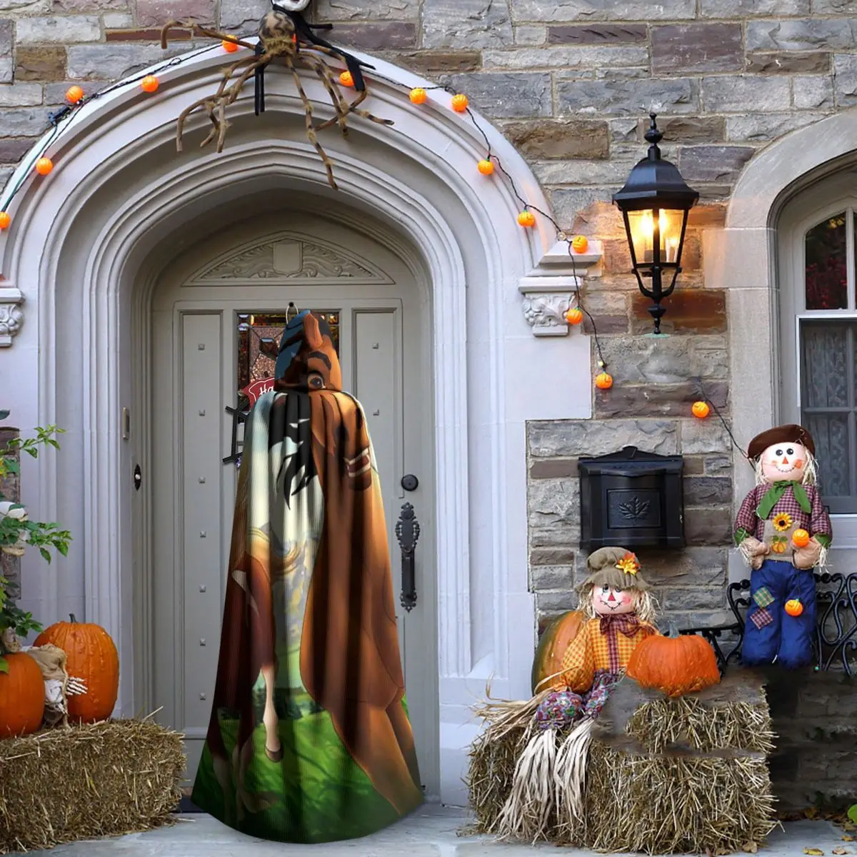 Modern Spirit And Rain - Love Found Us Long Hooded Cloak Witch Medieval Costume Cosplay Cape HalloweenCoat Adult Unisex