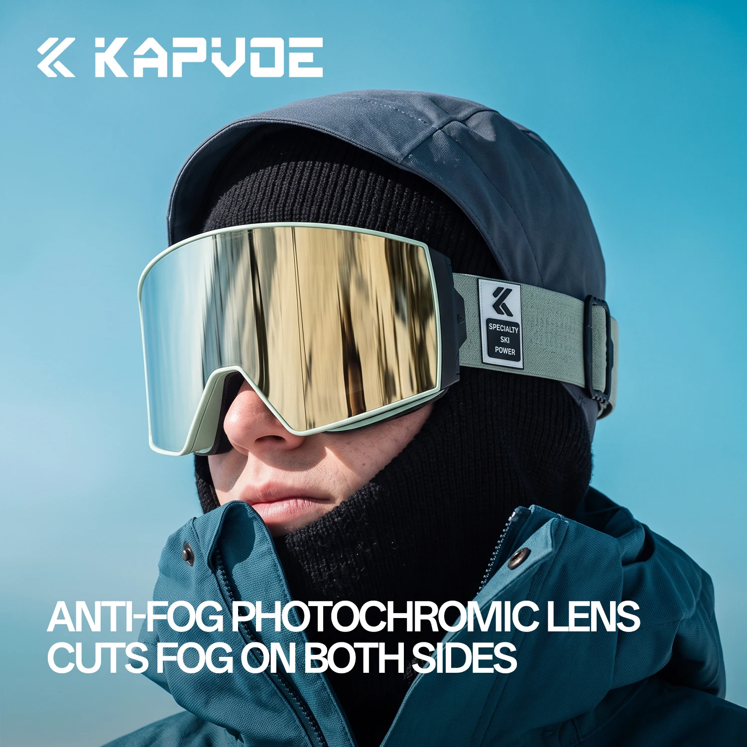 KAPVOE Snow Protection UV400 Ski Goggles Double Layer Anti Fog Snowboard Goggles Winter Ski Windproof Anti Glare Sports Glasses
