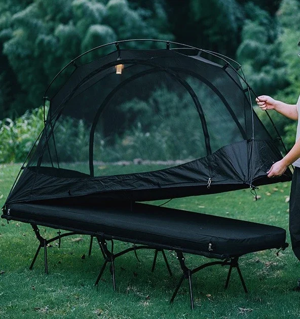 Multifunctional inflatable mattress, outdoor camping single off-the-ground tent camp bed sleeping mat portable air mattress