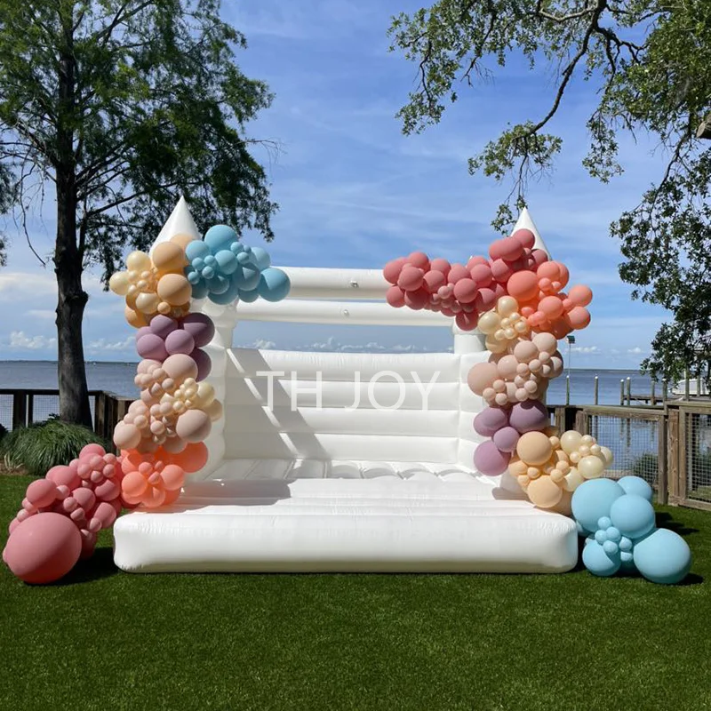 outdoor activities 13x13ft 4x4m white inflatable bouncy castle for brithday wedding party