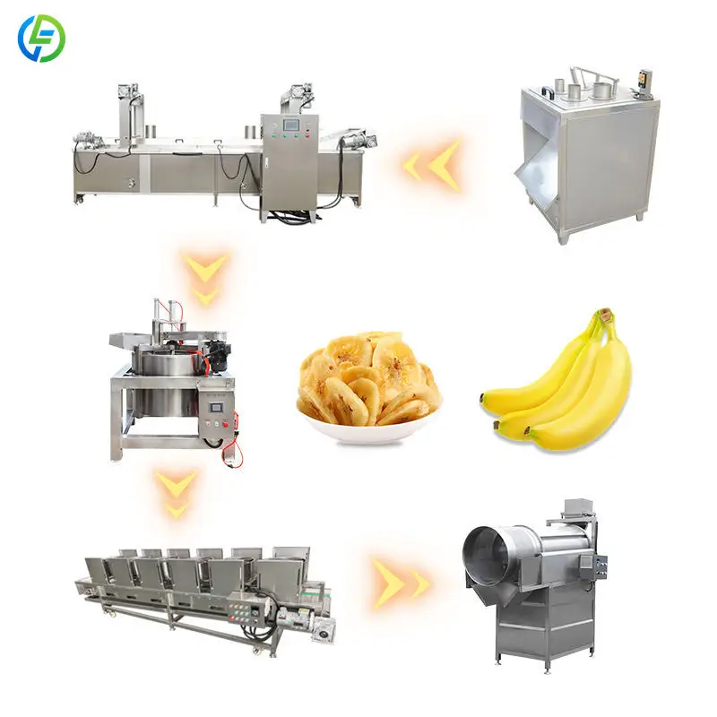 FuLai Factory Full-Automatic Fried Banana Chips Production Line Banana Fryer Production Line Banana Chip Make Machine Customized