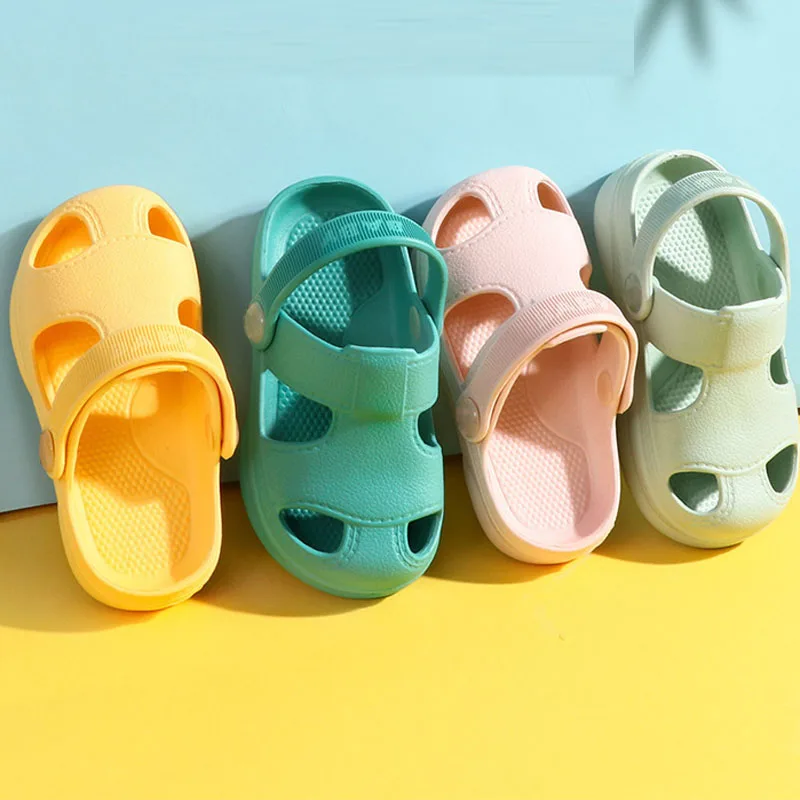 Children's Casual Slippers For Boys Girls Home Bath Shoes Flip Flops Toddlers Baby Beach Sandals Kids Shoes With Holes CSH1384