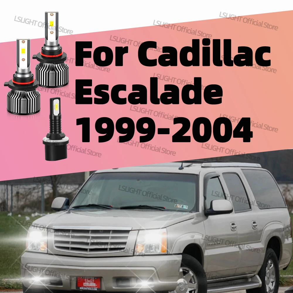 

2/6x Fog Lamp 6000K CSP 3570 LED Headlights For Cadillac Escalade 1999 2000 2001 2002 2003 2004 High Low Beam 20000LM 120W Bulbs