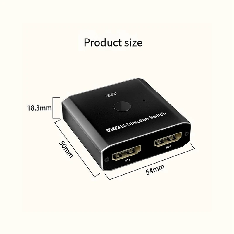 1 In 2 Out -Compatible Splitter 8K@60HZ -Compatible 2.1 Switch, For PS4/PS5,,Gaming,Classroom,Projectors