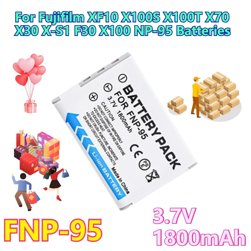 

3.7V 1800mAh for Fujifilm XF10 X100S X100T X70 X30 X-S1 F30 X100 NP-95 Batteries