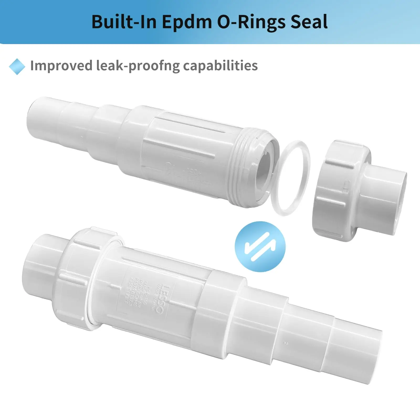 LESSO 1 1/4" PVC Repair Coupling, PVC Pipe Repair 1-1/4 inch Kit for Broken or Cracked In-Ground Pipe Fittings Waterproof Durabl