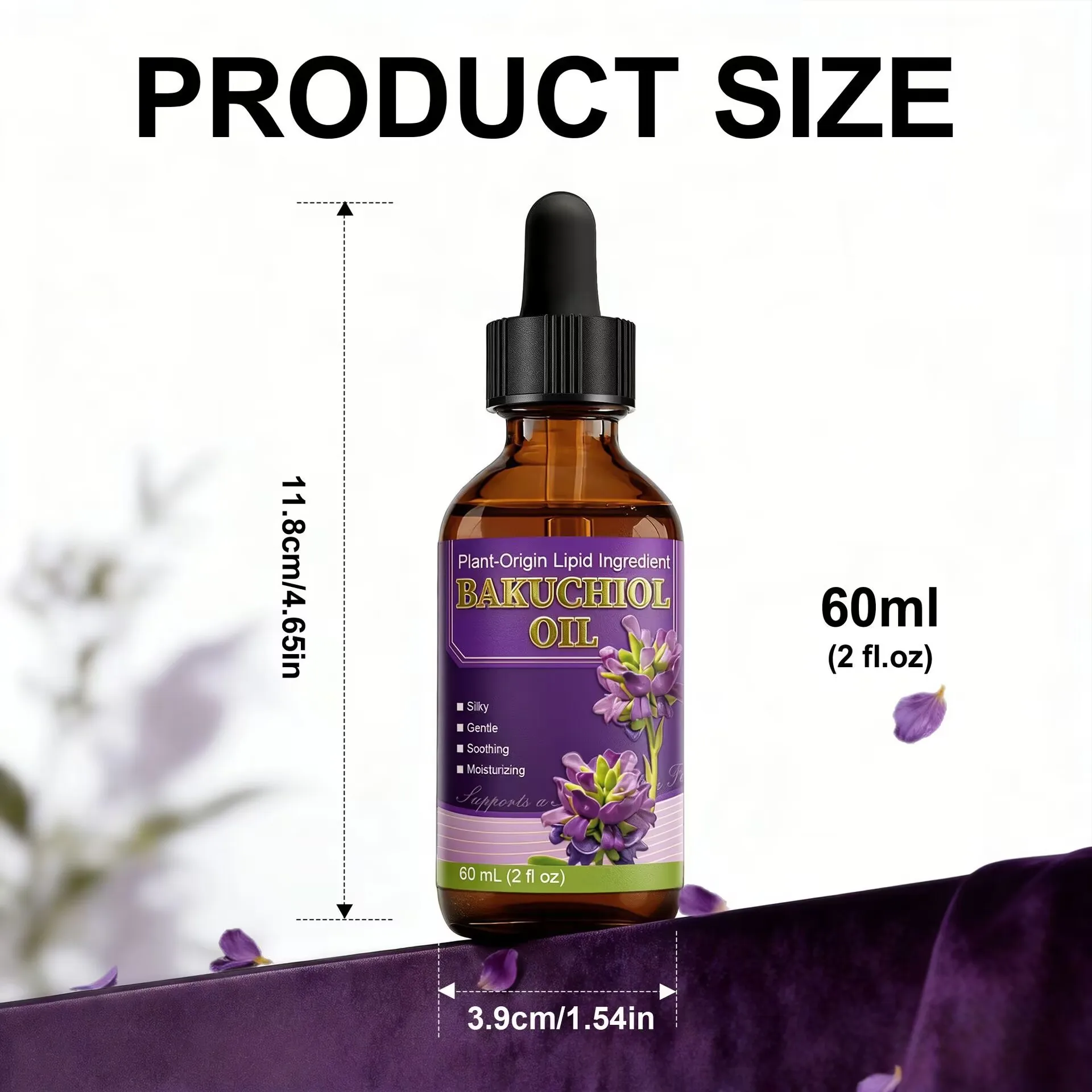 Bakuchiol oil, which anti-ages, brightens60ml, firms,moisturizes soothes the skin