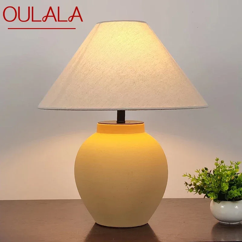 

OULALA Contemporary CeramicTable Lamp Creativity Living Room Bedroom Study Hotel Homestay engineering Desk Light