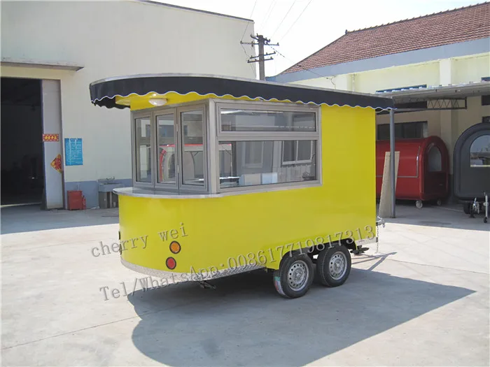 Carros de comida con envío gratis de 510 cm de longitud, carrito móvil de acero inoxidable para perritos calientes, remolque de concesión, remolque de comida remolcable a la venta