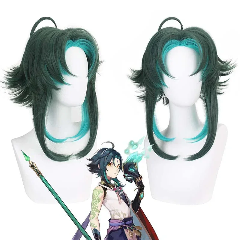 Genshin Impact Xiao Косплей Аниме Костюм Сяо Кимоно Игровой Костюм Униформа Парик Игра Костюмы на Хэллоуин Для Мужчин Женщин }