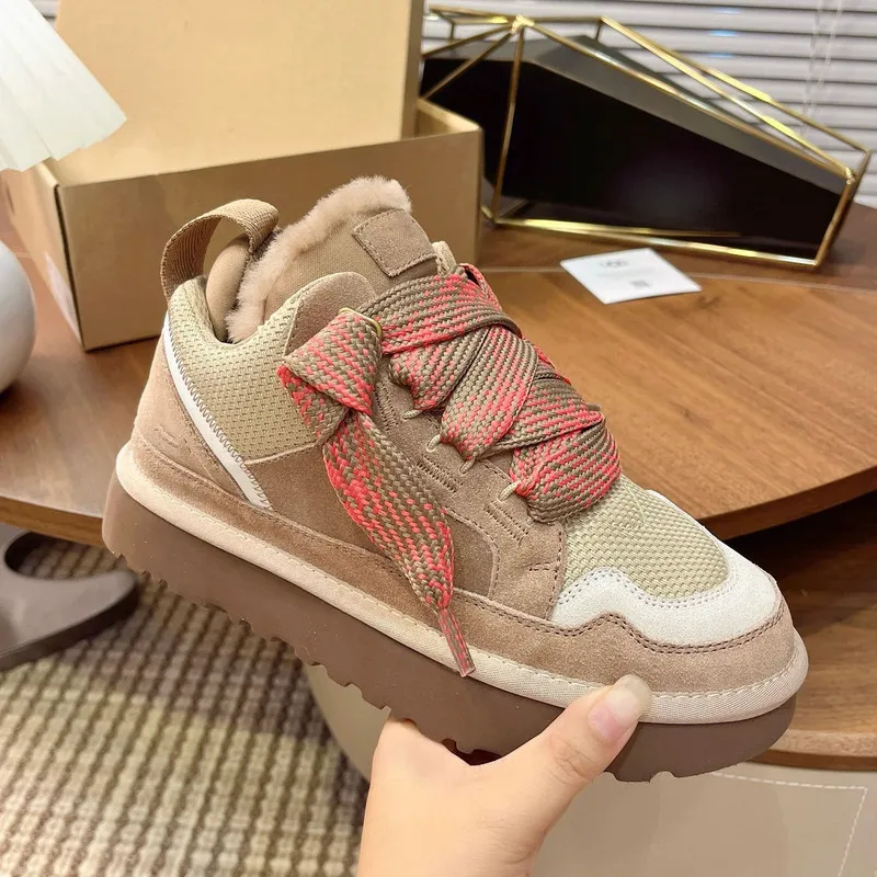 2025 الشتاء أحذية نسائية فاخرة القطن الثلوج الأحذية تنوعا حذاء كاجوال للجنسين سميكة أفخم الدافئة عدم الانزلاق حذاء من الجلد #5