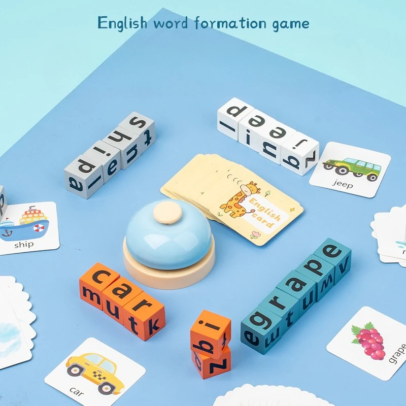 

Wooden Spell Word Toy Letter Cognitive Challenge Memory English Word Interactive Puzzle Game Kids Early Learning Educational Toy