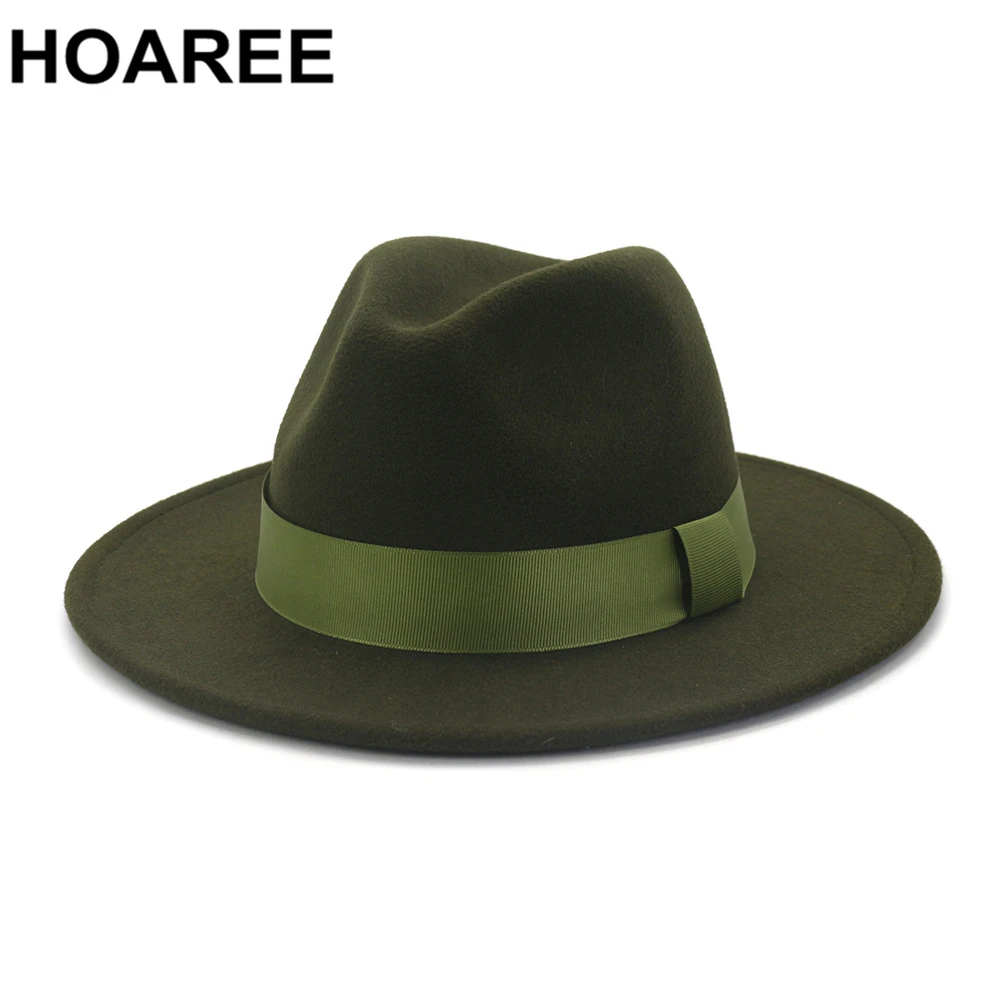 Hoaree chapéus de feltro de lã roxa jazz tipo fedora, chapéus com aba larga para homens e mulheres, estilo britânico, chapéu panamá formal, chapéu