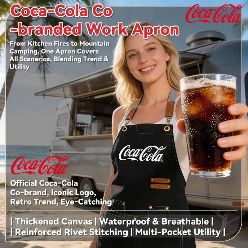 Delantal de Cocina COKE para Mujer y Hombre, Impermeable, Resistente al Aceite, con Paño para Limpiar las Manos, para Cocinar, Hornear, Limpiar, Delantales Universales sin Mangas