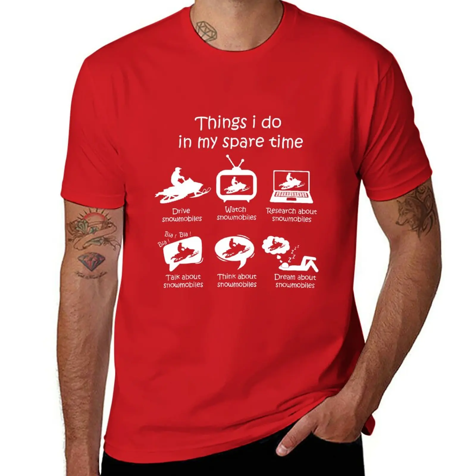 

Things I Do In My Spare Time snowmobile T-Shirt Tee shirt animal print shirt for boys mens big and tall t shirts