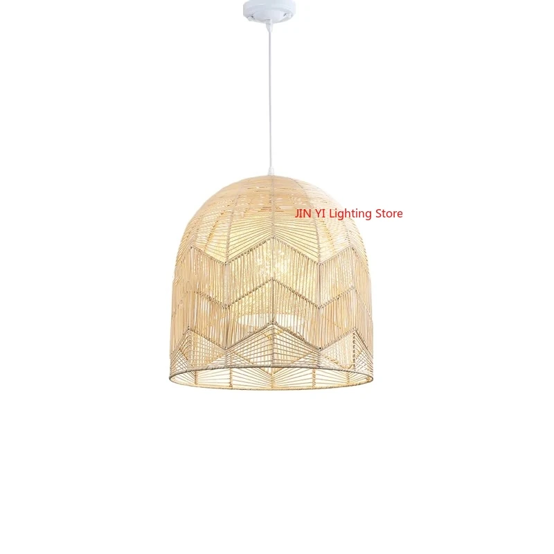 

Japanese Style Pendant Light Restaurant Bedroom Study Light Tea Room Rattan Woven Tatami Rattan Art Pendant Light