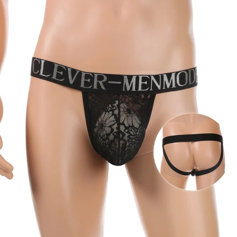 

Нижнее белье Sissy, мужские кружевные прозрачные стринги с низкой талией, сексуальные стринги с подтяжкой бедер, дышащее полупрозрачное нижнее белье