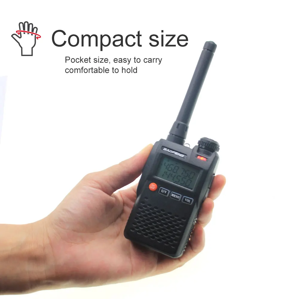 Baofeng najnowsza UV-3R Walkie Talkie miniaturowe Radio FM dwukierunkowe RADIO VOX dwuzakresowy podwójny wyświetlacz głośnościowy 99ch Mini przenośne Radio FM