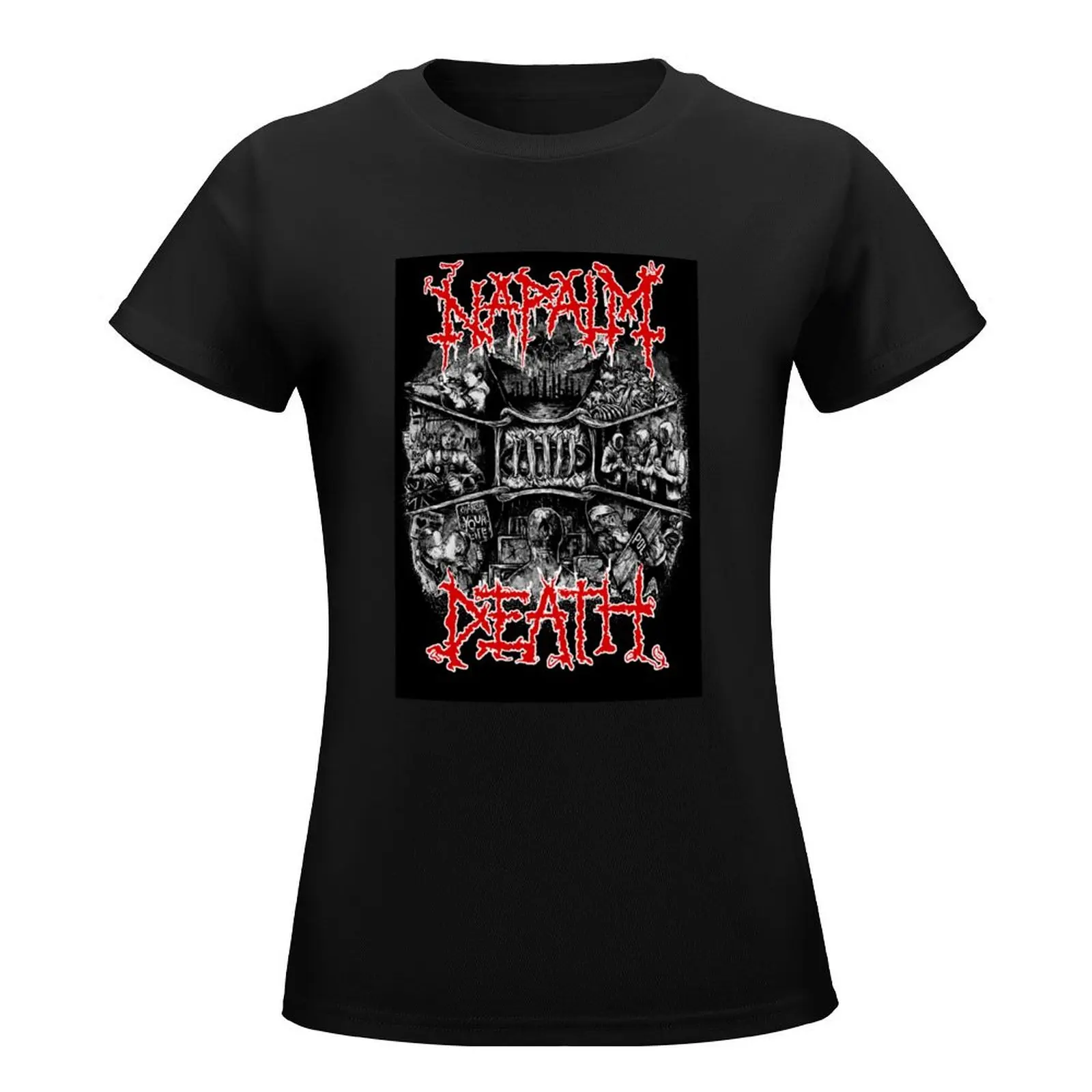 napalm death T-Shirt summer top vintage clothes summer tops Women's tee shirt