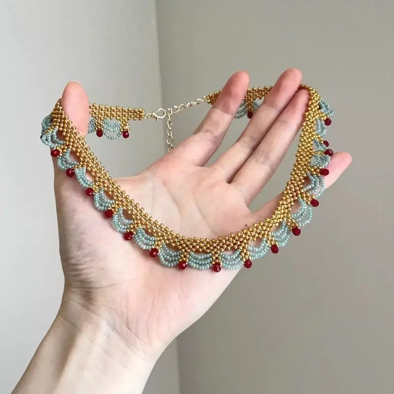 New Chinese style retro necklace, lace collarbone chain