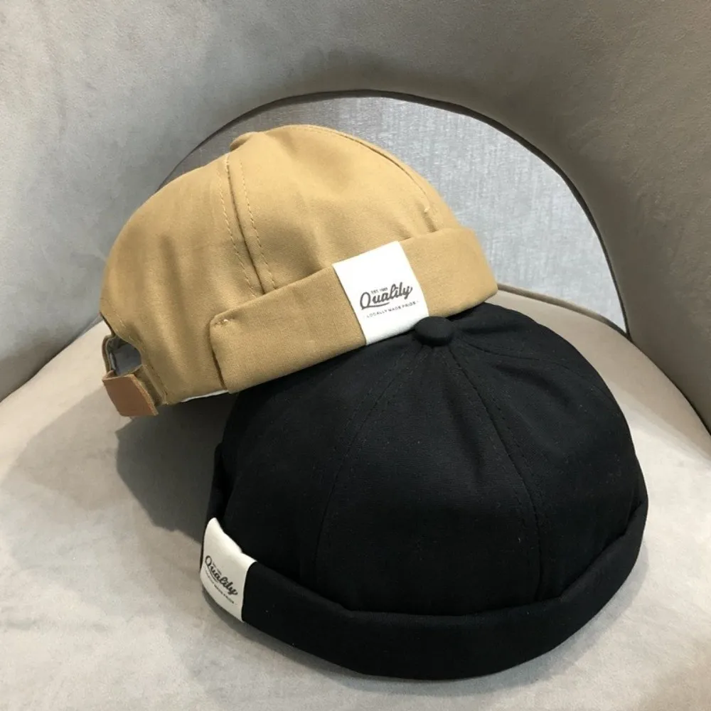 Fashion Adjustable Docker Cap Hip Hop Brimless Sun Hat Solid Color Beanie Hat Outdoor