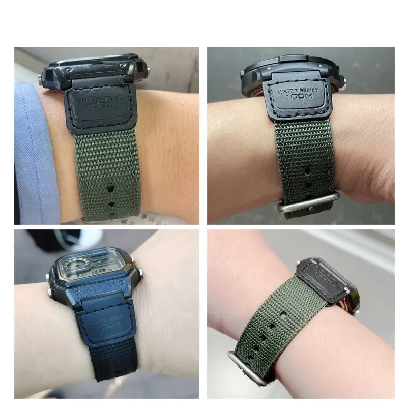 High Quality Nylon canvas Band Sport Bracelet FOR G SHOCK AE-1200WH/SGW-300/AQ-S810W watchband Soft Strap Replace watch strap