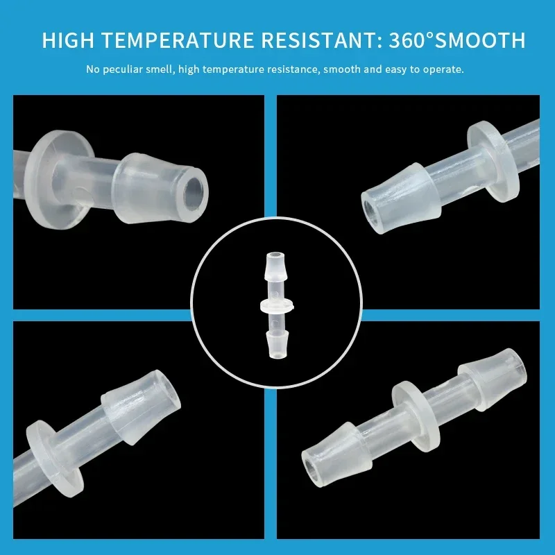 파고다 플라스틱 호스 조인트 1.6 2.4 3.2, 4 4.8 5.6 6.4, 8 9.5 10 mm 스트레이트 타입 파이프 호스 커넥터 액세서리, 10 개, 20 개, 50 개