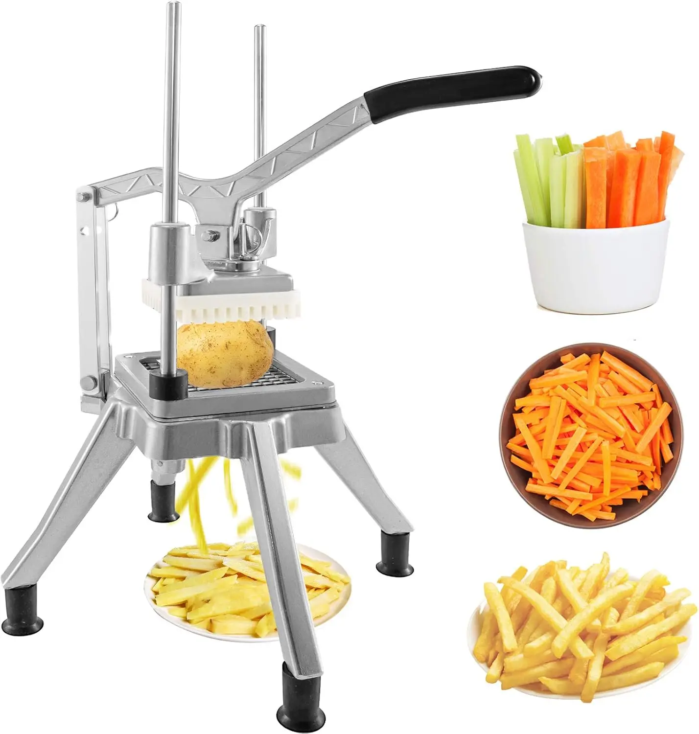 Commercial Vegetable Fruit Chopper 1/2″ Blade Heavy Duty Professional Food Dicer Kattex French Fry Cutter Onion Slicer Stainless